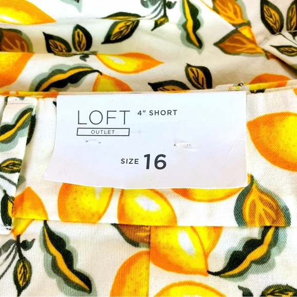 Loft Lemon Print Chino Shorts Size 16 - Picture 8 of 8